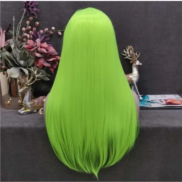 22” Neon Green Straight Lace Front Wig *NEW*